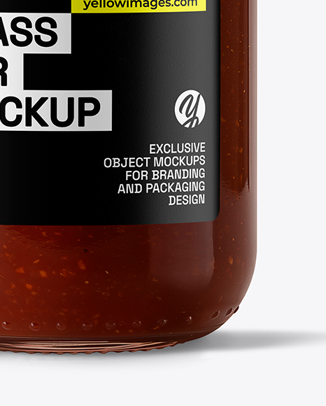 Glass Jar with Barbecue Sauce Mockup