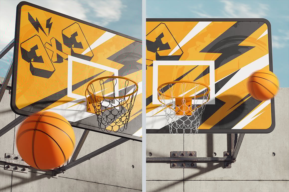 Street Basketball Backboard Mockup
