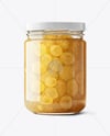 Glass Jar with White Grape Jam Mockup