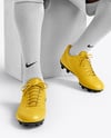 Man with Afro Hairstyle Wearing Full Soccer Kit Mockup