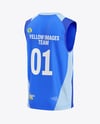 Training Sleeveless Jersey Mockup - Back Half Side View
