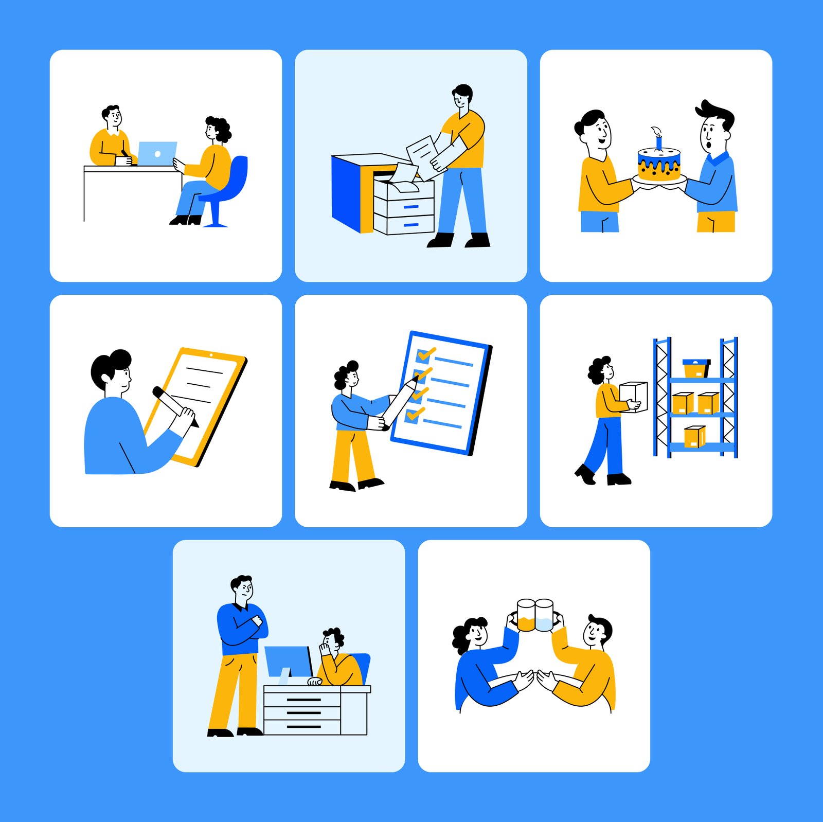 Workplace Illustrations Art Set