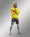 Male UFC Fighter Wearing Hoodie & Shorts over Tights Mockup