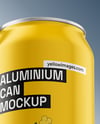 16oz Aluminium Can with Matte Finish on the Block Mockup