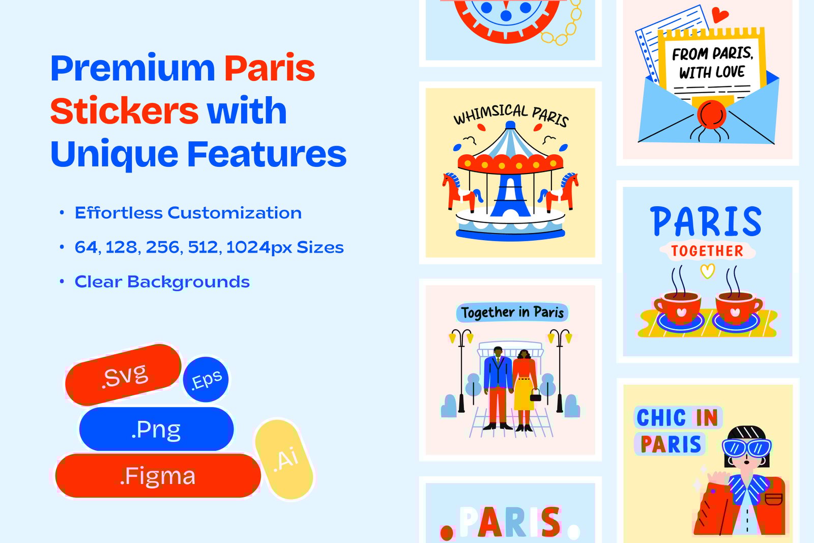 Paris Stickers Set