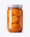 Glass Jar with Apricot Preserves Mockup