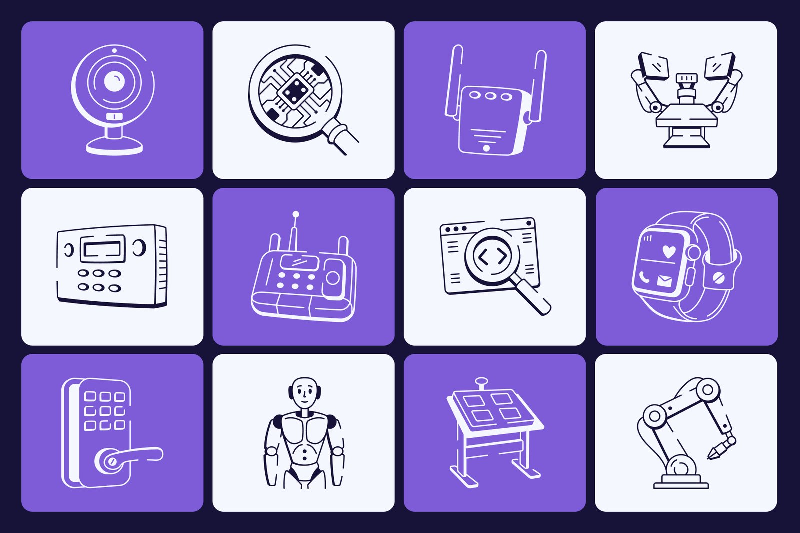 Technology Doodle Icon Set