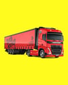 Semi Trailer Truck Mockup - Front Half Side View