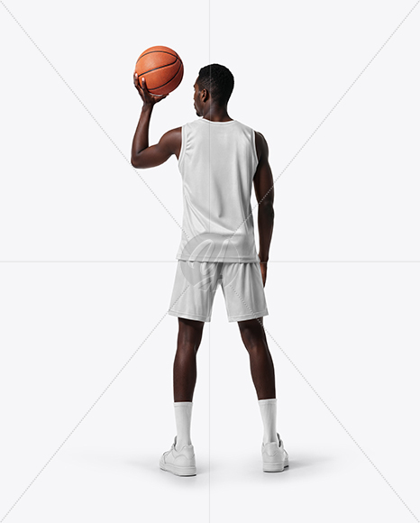 Black Man Wearing Full Basketball Kit Mockup
