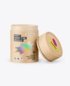 Opened Kraft Paper Tube Mockup – High-Angle Shot