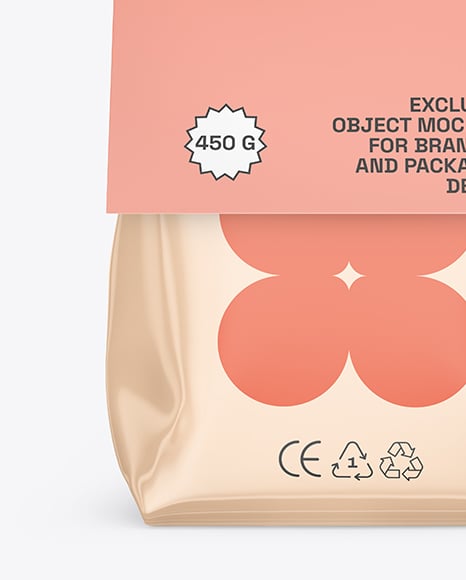 Glossy Package with Paper Label Mockup