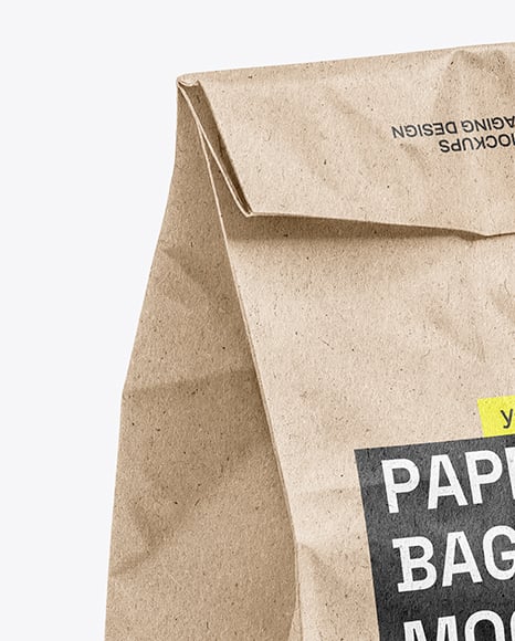 Kraft Paper Food Bag with Sticker Label Mockup