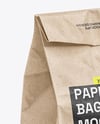 Kraft Paper Food Bag with Sticker Label Mockup