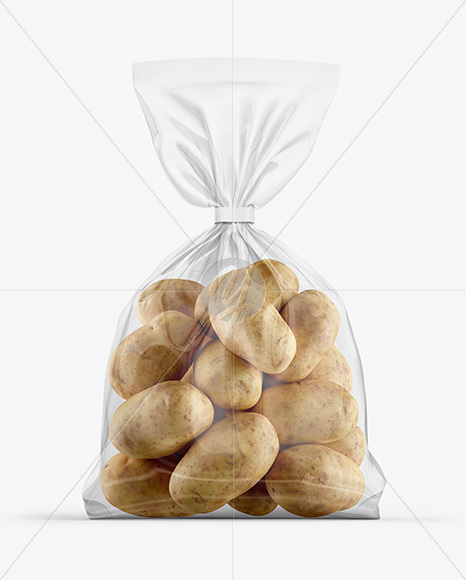 Plastic Bag With Potatoes Mockup