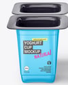 Glossy Plastic Yoghurt Cups Mockup