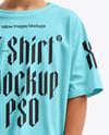 Boy Wearing Oversize T-Shirt and Baseball Cap Mockup