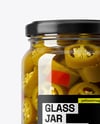Glass Jar with Pickled Jalapenos Mockup