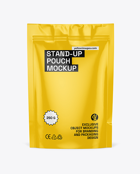 Glossy Stand Up Pouch Mockup - Premium PSD Mockups