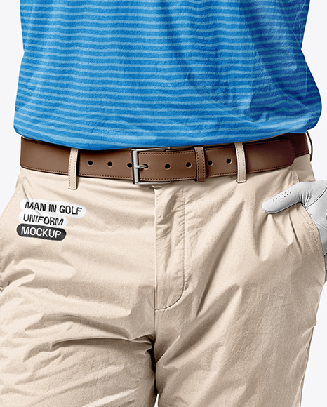 Man Wearing Golf Shirt and Chinos Mockup