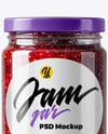 Glass Jar with Mixed Berries Preserves Mockup