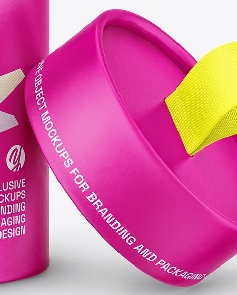 Matte Paper Tube with Pull Tab Mockup