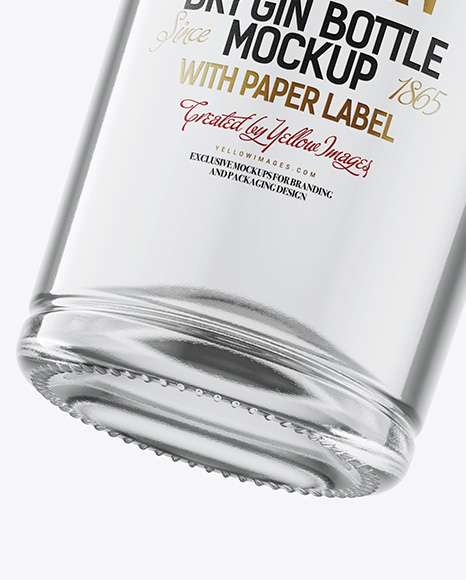 Glass Dry Gin Bottle Mockup