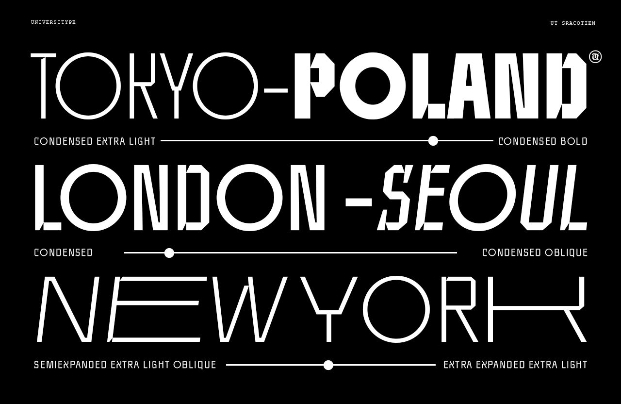 UT Sracotien - A Modern Futuristic Super Family Font