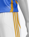 Full Soccer Kit w/ Mannequin Mockup - Back Half Side View