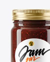 Glass Jar with Fig Jam Mockup