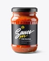 Clear Glass Jar with Marinara Sauce Mockup