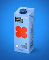 1L Carton Drink Box Mockup - Half Side view