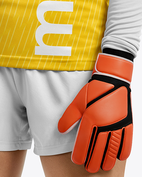 Female Soccer Goalkeeper Wearing Long Sleeve Jersey Mockup