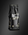 Glossy Coffee Bag Mockup - Half Side view