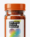 Clear Glass Jar with Cajun Seasoning Mockup