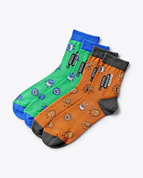 Two Pair of Socks Mockup