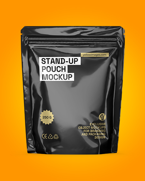 Glossy Stand-up Pouch Mockup