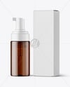 Amber Foam Pump Bottle with Box Mockup