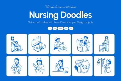 Nursing Doodles Icons Set - Graphics
