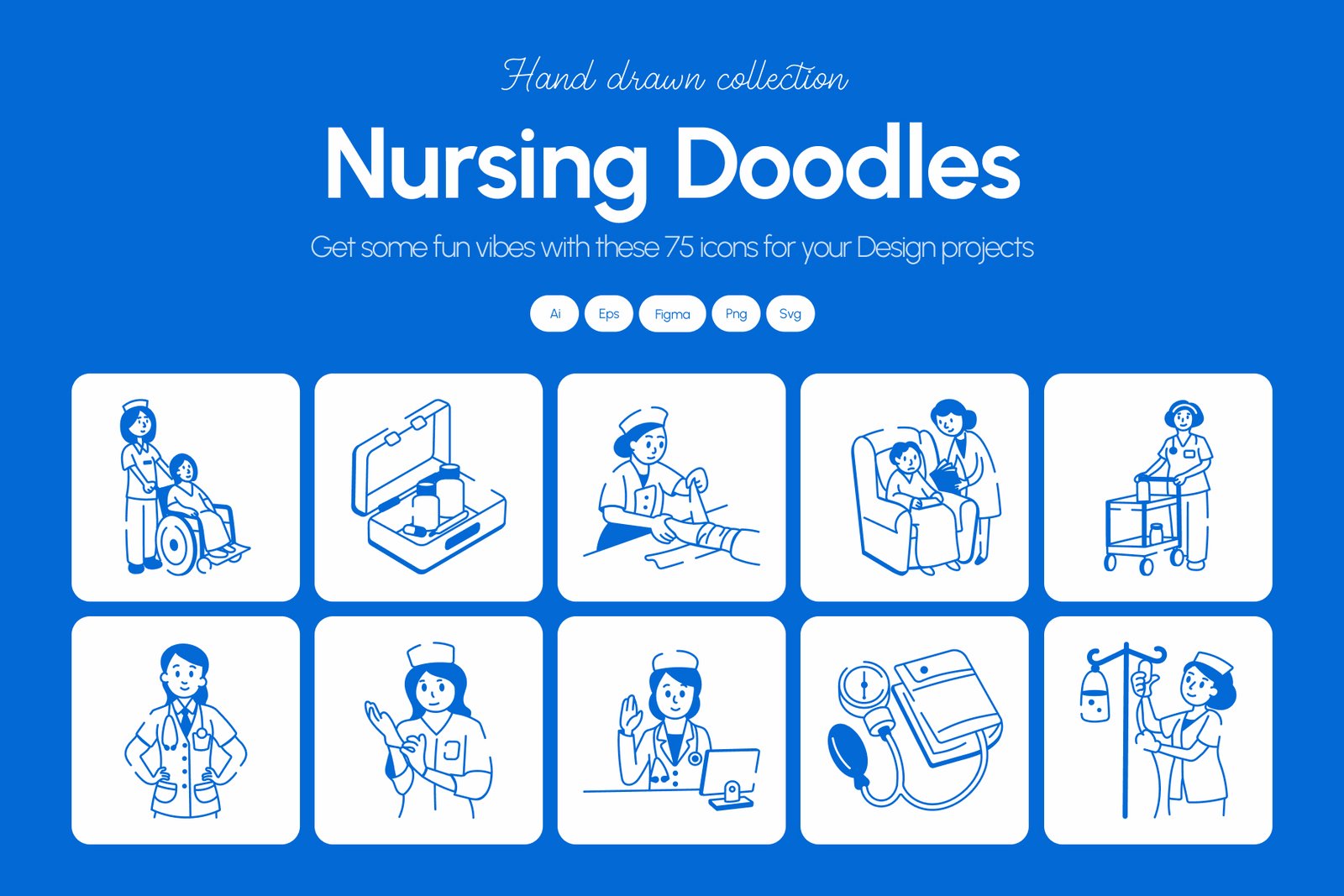 Nursing Doodles Icons Set