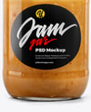 Clear Glass Jar with Apple Butter Mockup