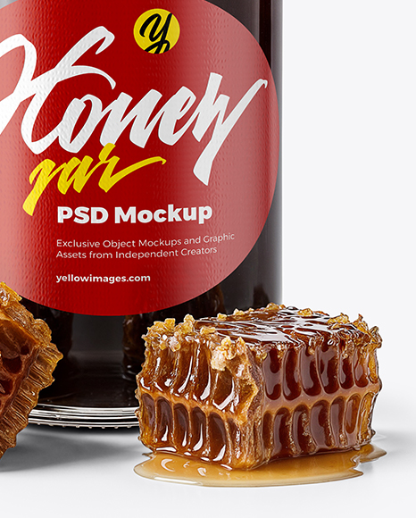 Glass Jar with Buckwheat Honey Mockup