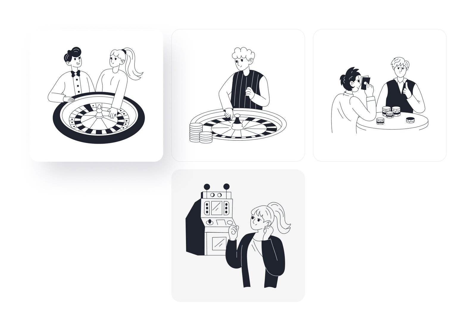 Gambling Cheater Drawing Illustrations