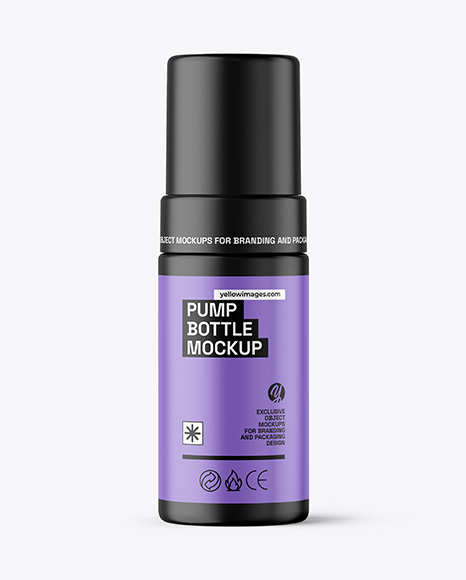 Matte Foam Pump Bottle with Box Mockup