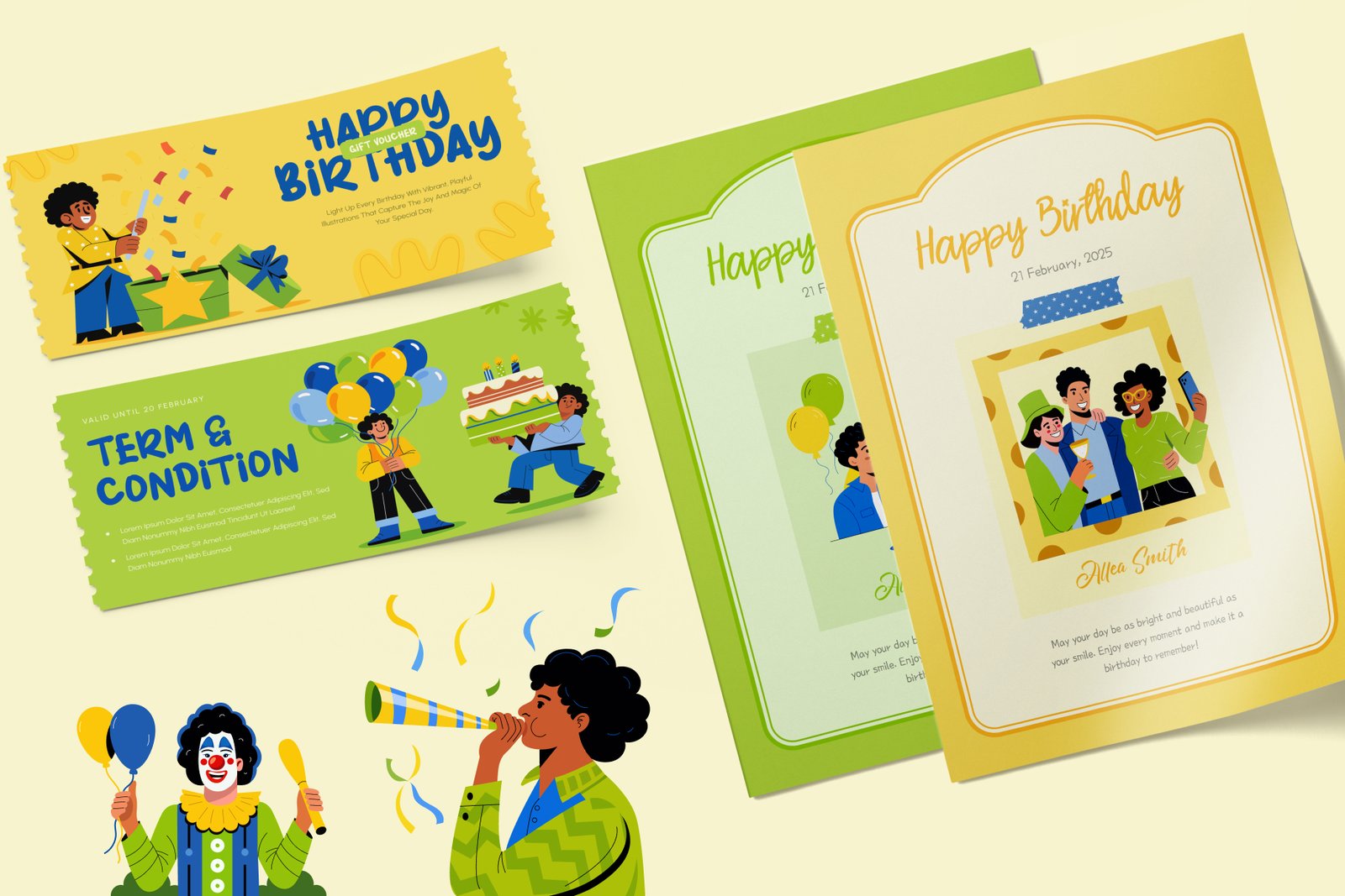 Happy Birthday Illustration Set