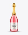 Clear Glass Pink Champagne Bottle Mockup