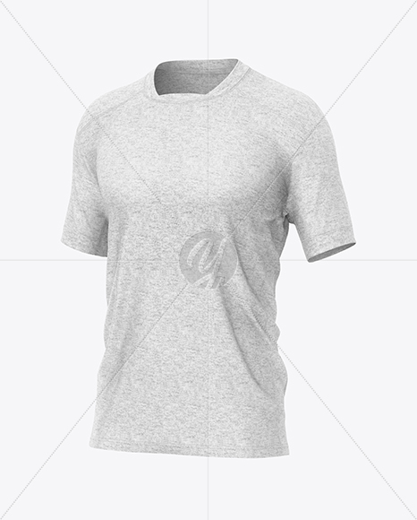 Heather T-Shirt Mockup - Half Side View