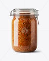 Clear Glass Jar with Meat Ragu Mockup