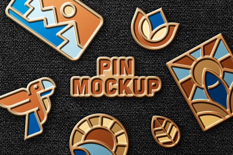 Enamel Pin Logo Mockup - Stationery Mockups