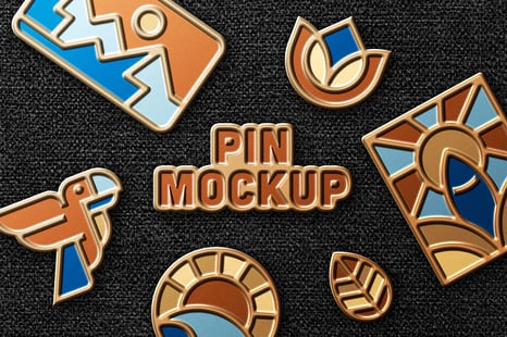 Enamel Pin Logo Mockup - Branding psd mockups