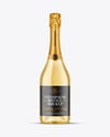Clear Glass White Champagne Bottle Mockup